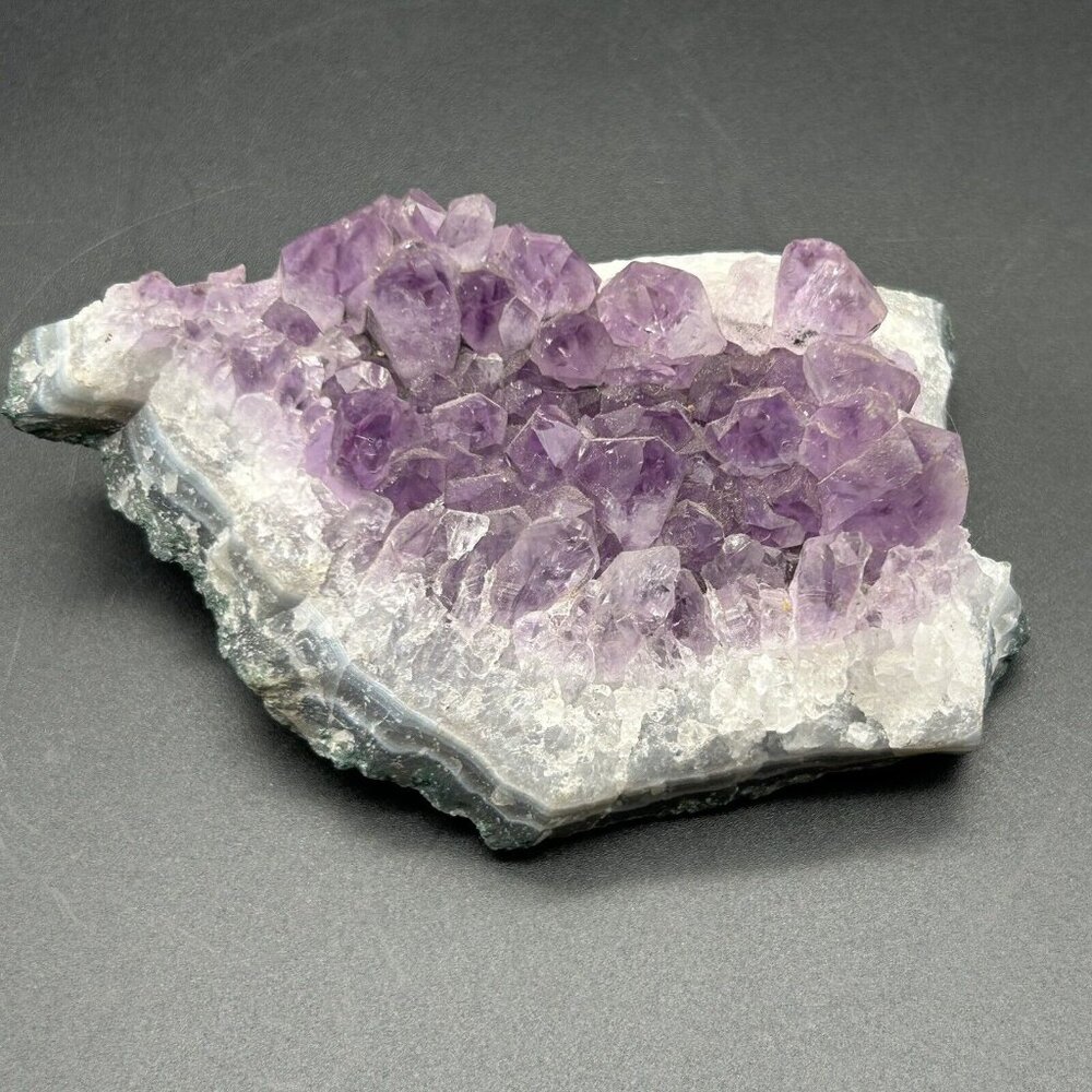 2/$30 Purple Amethyst Geode Quartz Cluster Rock Crystal Specimen 320g 11oz